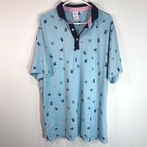 Puma‎ Arnold Palmer Polo Golf Shirt All Over Print Short Sleeve Mens XL